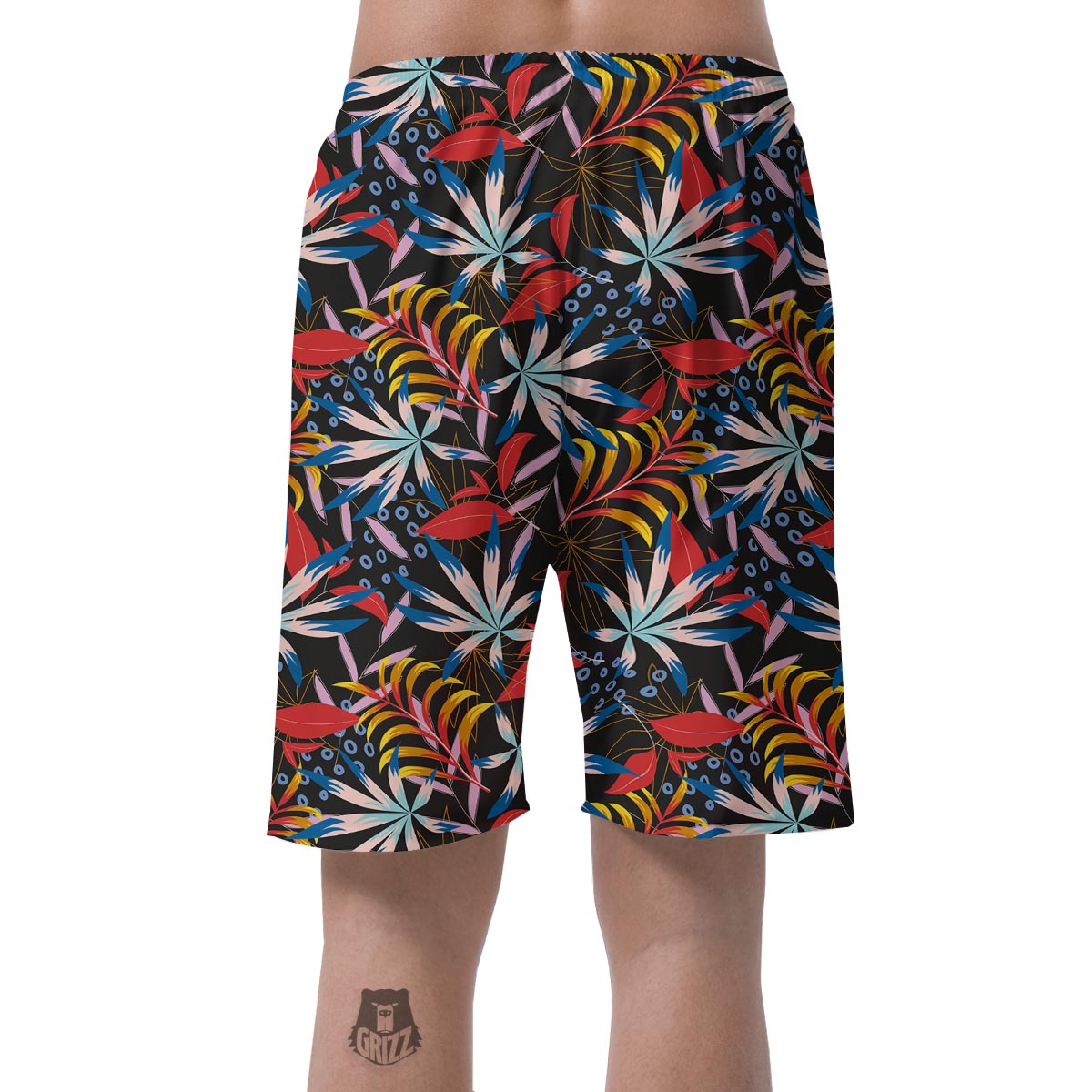 Tropical Floral Retro Hawaiian Print Pattern Men's Shorts-grizzshop