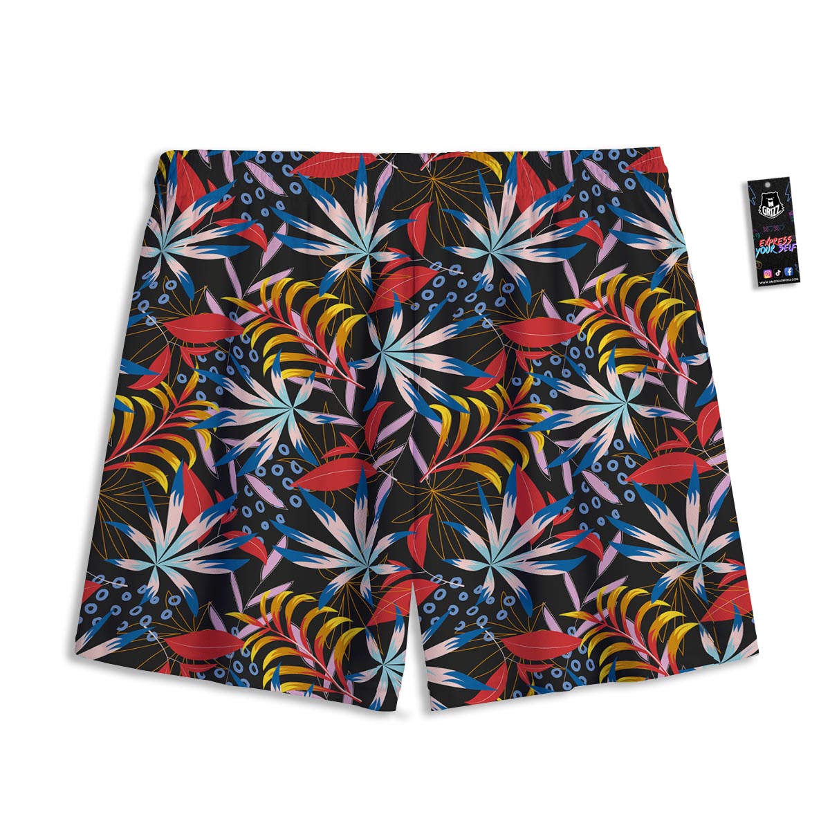 Tropical Floral Retro Hawaiian Print Pattern Mesh Shorts