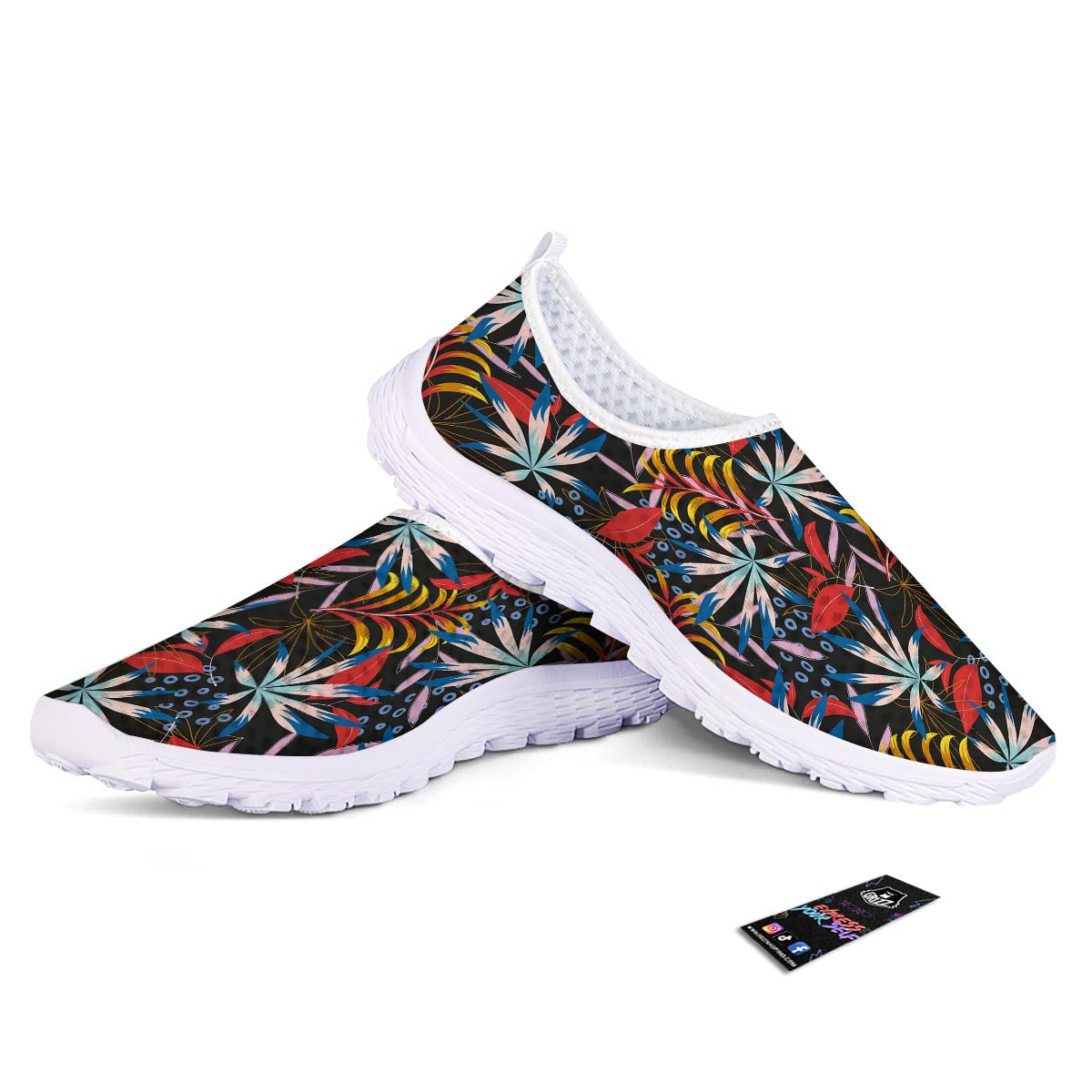 Tropical Floral Retro Hawaiian Print Pattern Nurse Shoes-grizzshop
