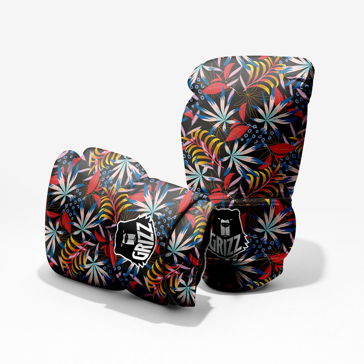 Tropical Floral Retro Hawaiian Print Pattern Pro Boxing Glove