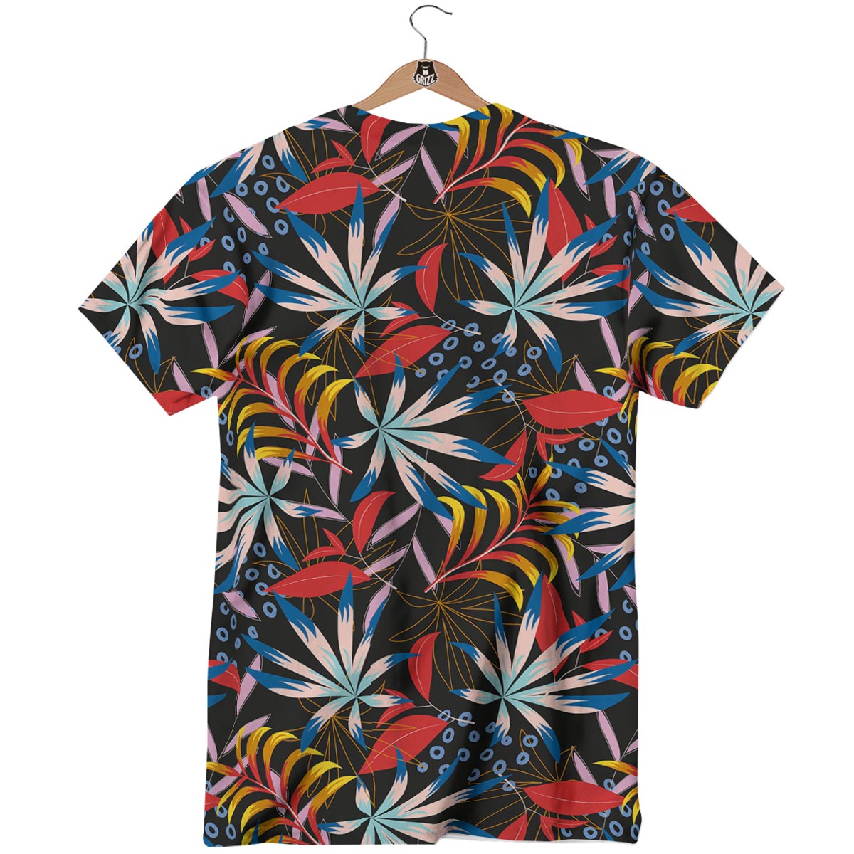 Tropical Floral Retro Hawaiian Print Pattern T-Shirt-grizzshop
