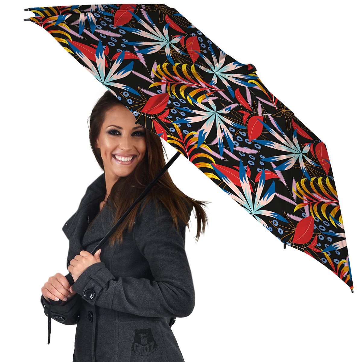 Tropical Floral Retro Hawaiian Print Pattern Umbrella-grizzshop