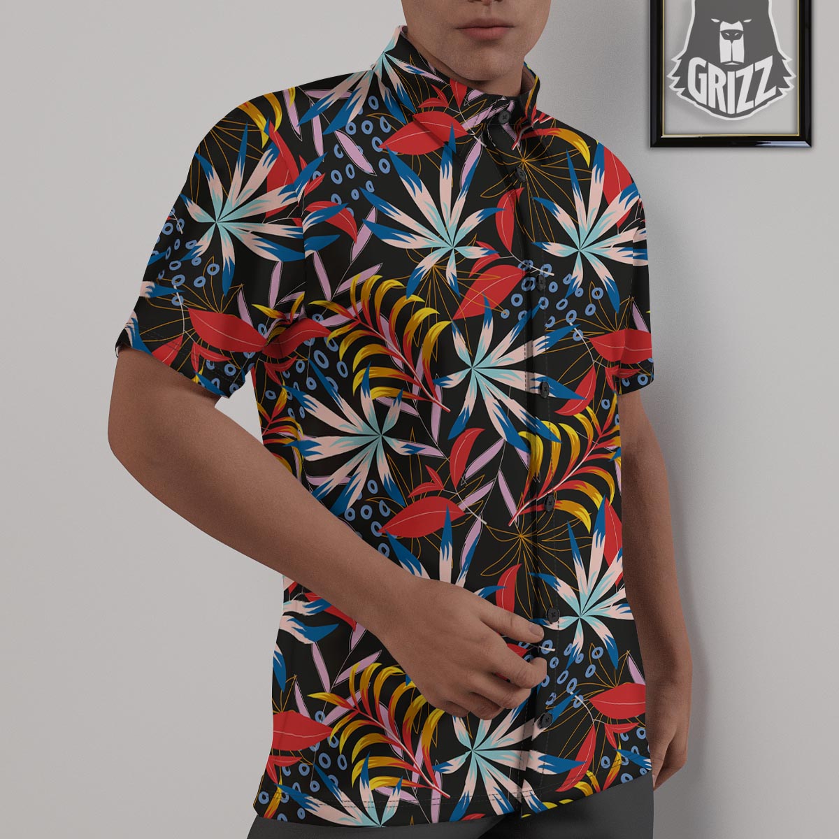 Tropical Floral Retro Hawaiian Print Pattern Untucked Shirts-grizzshop