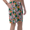 Tropical Flower Hawaiian Pineapple Print Men's Shorts-grizzshop