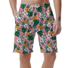 Tropical Flower Hawaiian Pineapple Print Men's Shorts-grizzshop