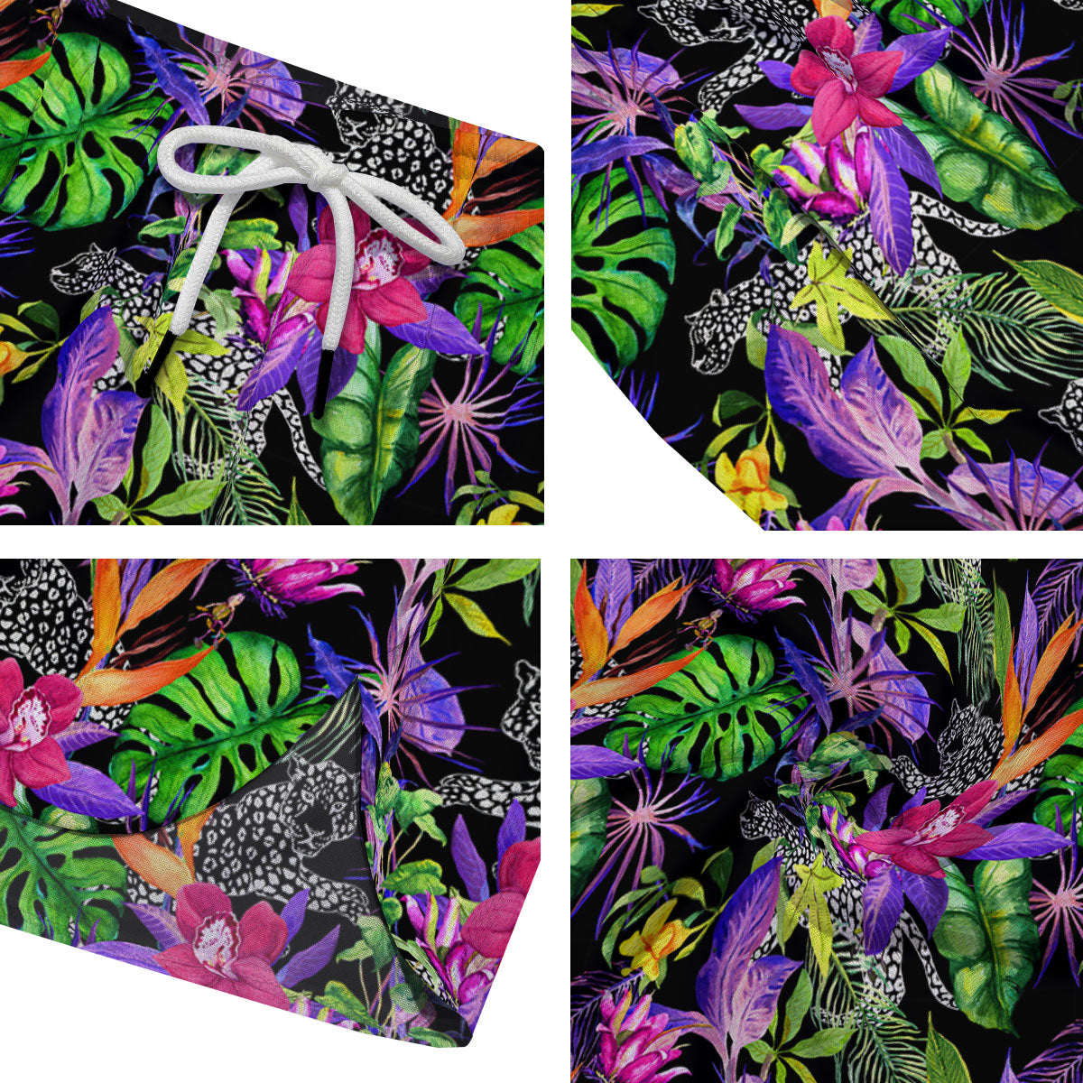 Tropical Flower Leaf Light Print Pattern Men's Running Shorts-grizzshop