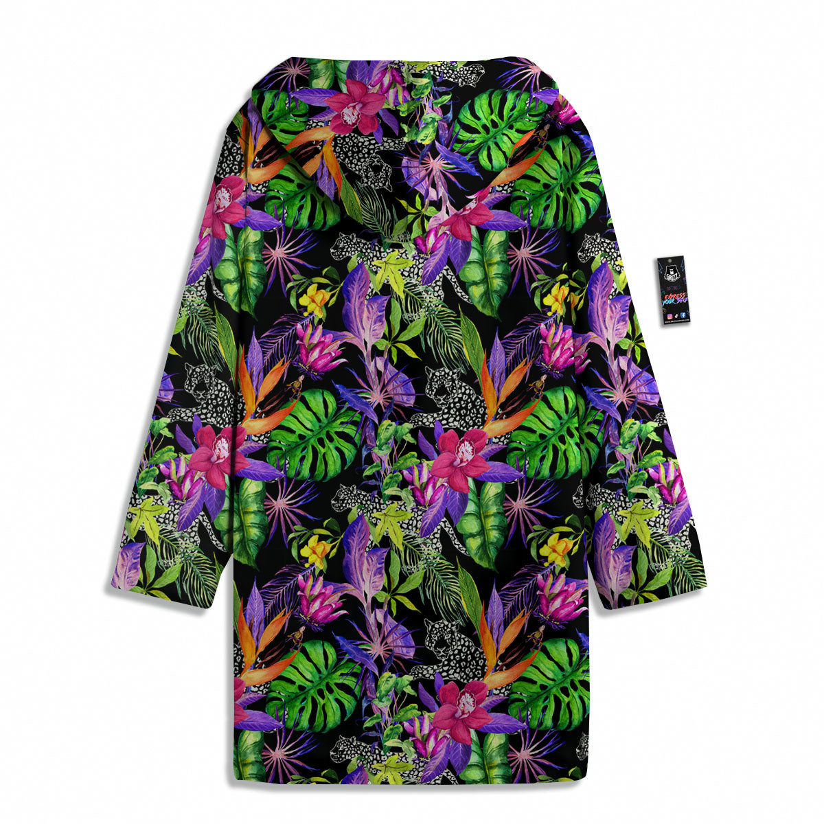 Tropical Flower Leaf Light Print Pattern Men's Windbreaker Jacket-grizzshop