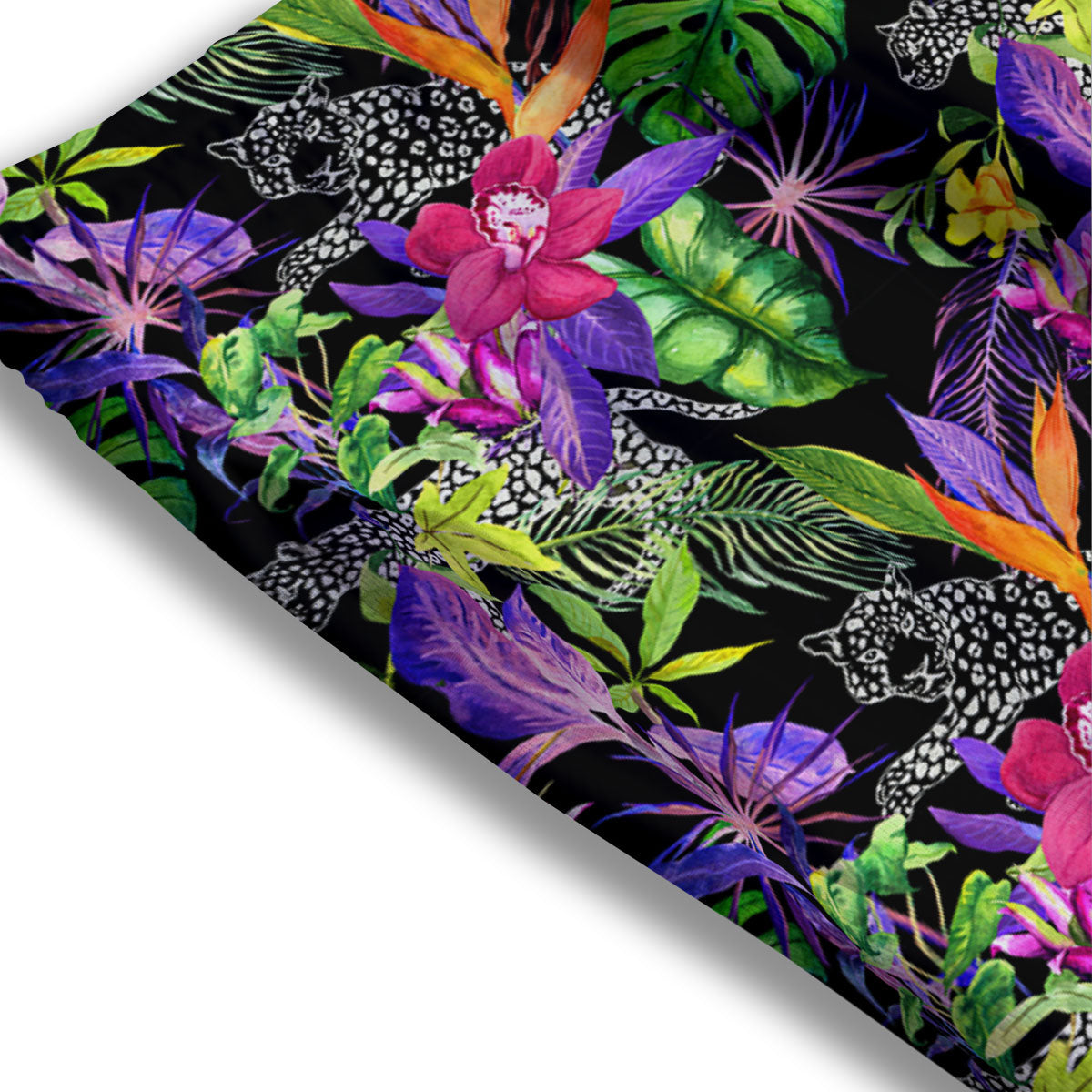 Tropical Flower Leaf Light Print Pattern Mesh Shorts