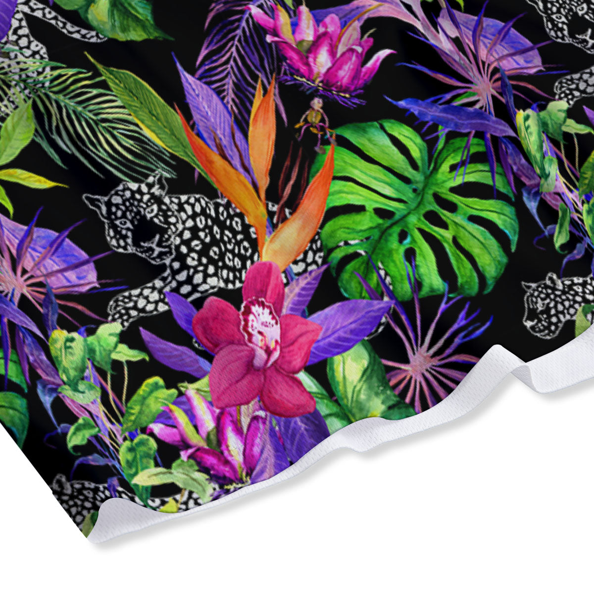 Tropical Flower Leaf Light Print Pattern Mesh Shorts