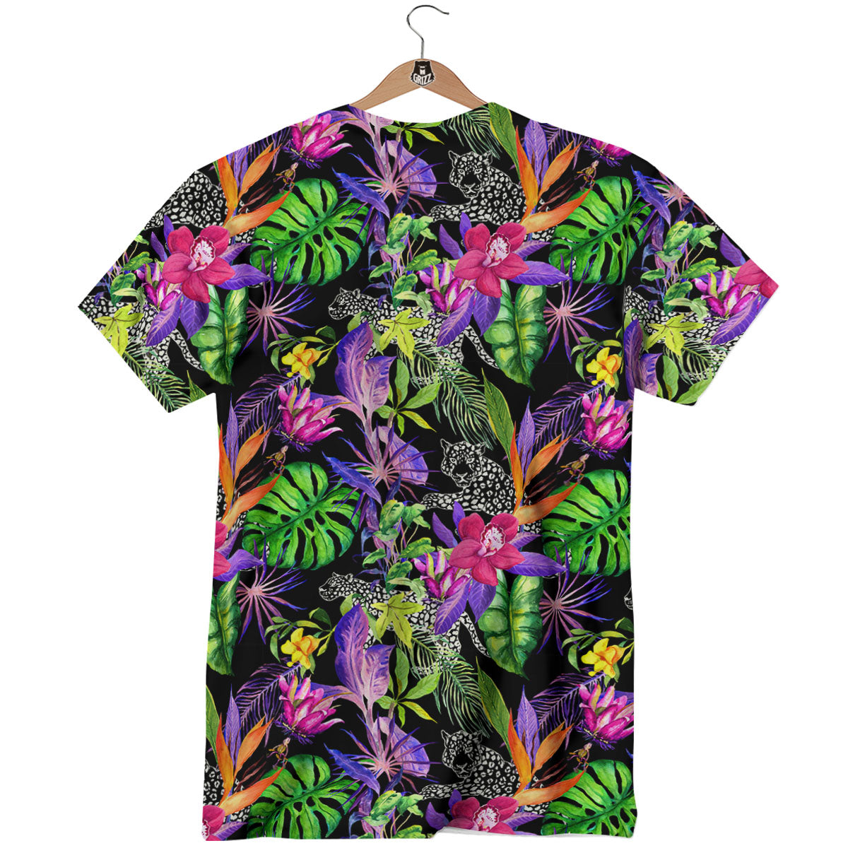 Tropical Flower Leaf Light Print Pattern T-Shirt-grizzshop