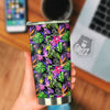 Tropical Flower Leaf Light Print Pattern Tumbler-grizzshop