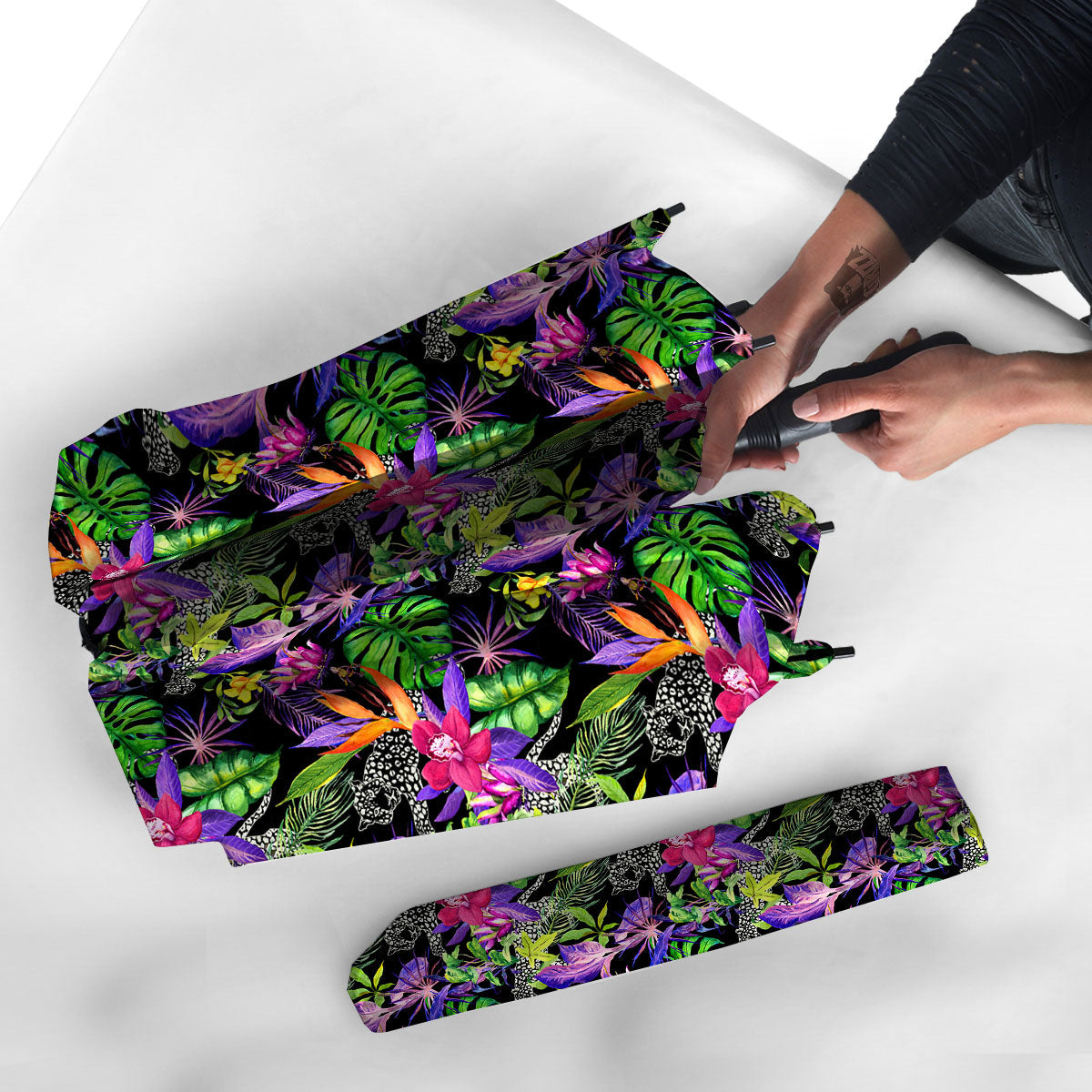 Tropical Flower Leaf Light Print Pattern Umbrella-grizzshop