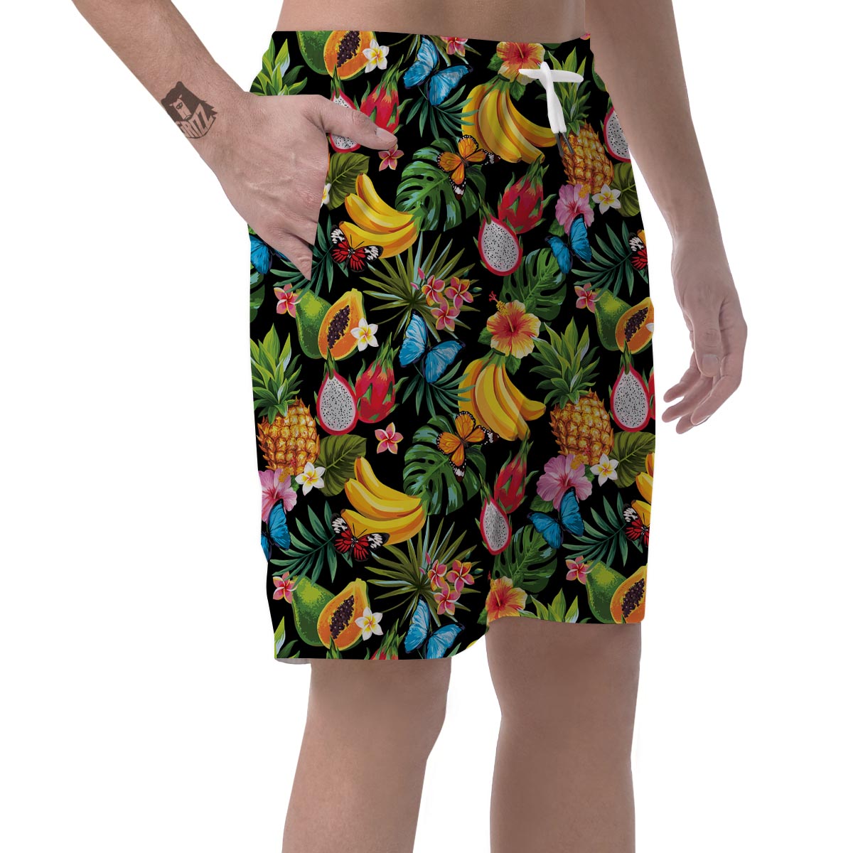 Tropical Fruit Hawaiian Print Men's Shorts-grizzshop