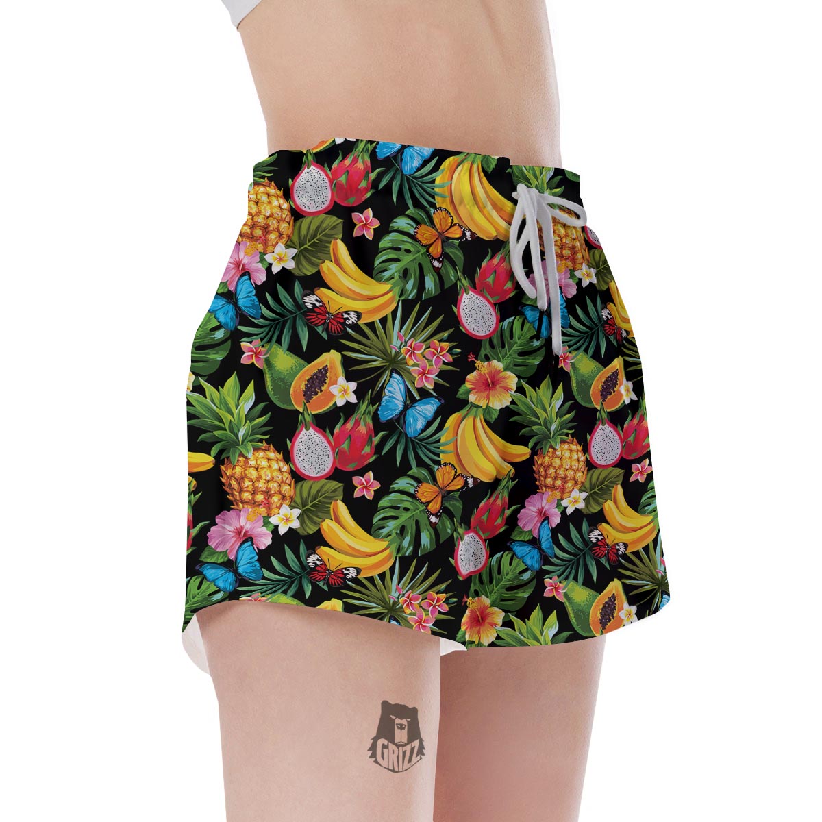 Tropical Fruit Hawaiian Print Women's Shorts-grizzshop