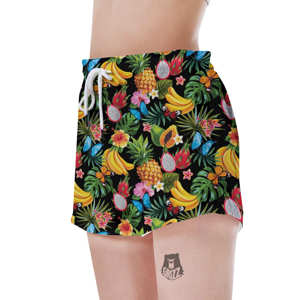 Tropical Fruit Hawaiian Print Women's Shorts-grizzshop