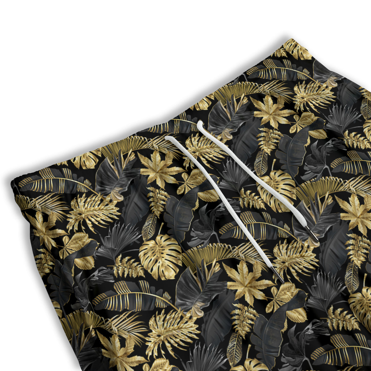 Tropical Gold And Black Print Pattern Men's Athletic Shorts-grizzshop