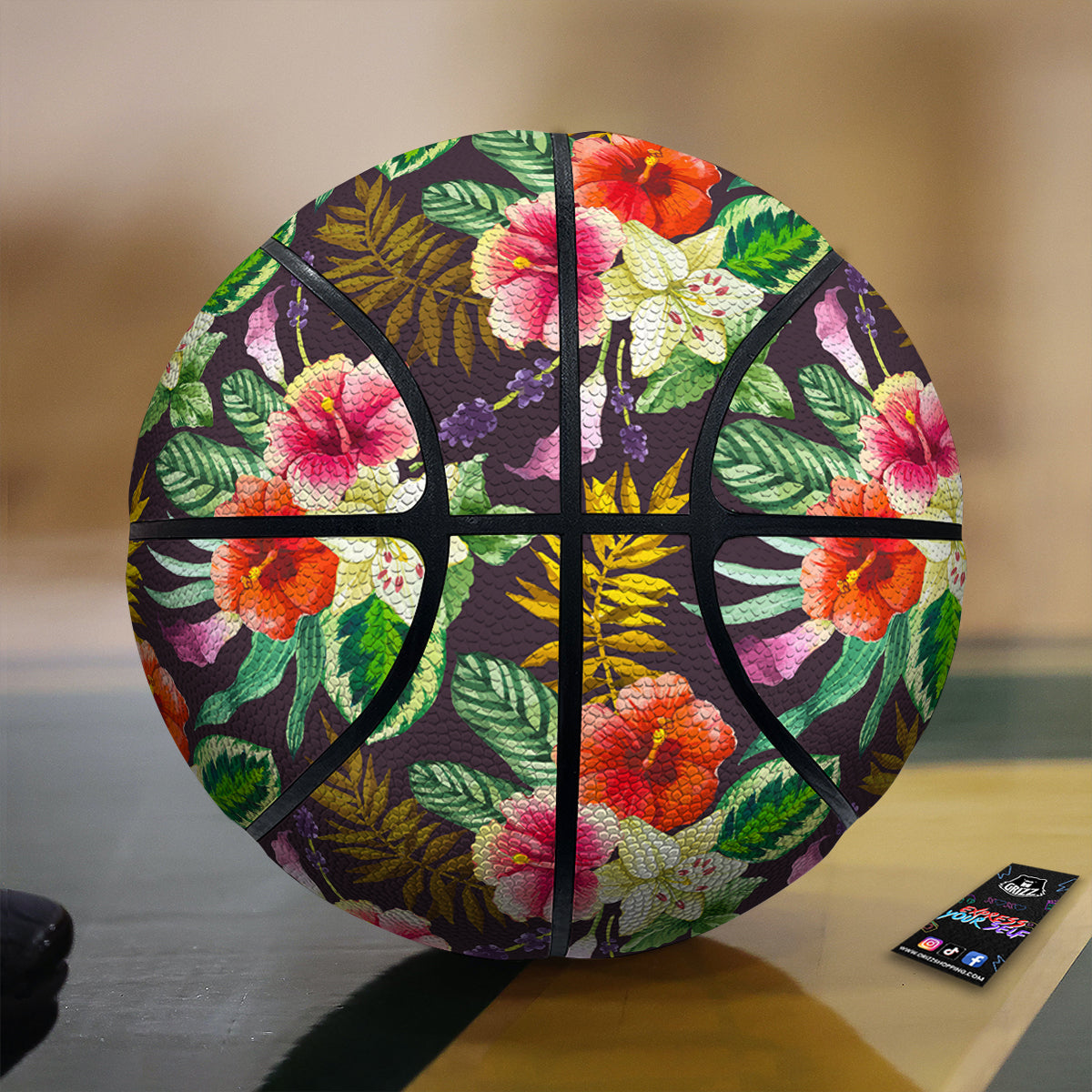 Tropical Hawaii Colorful Print Pattern Basketball