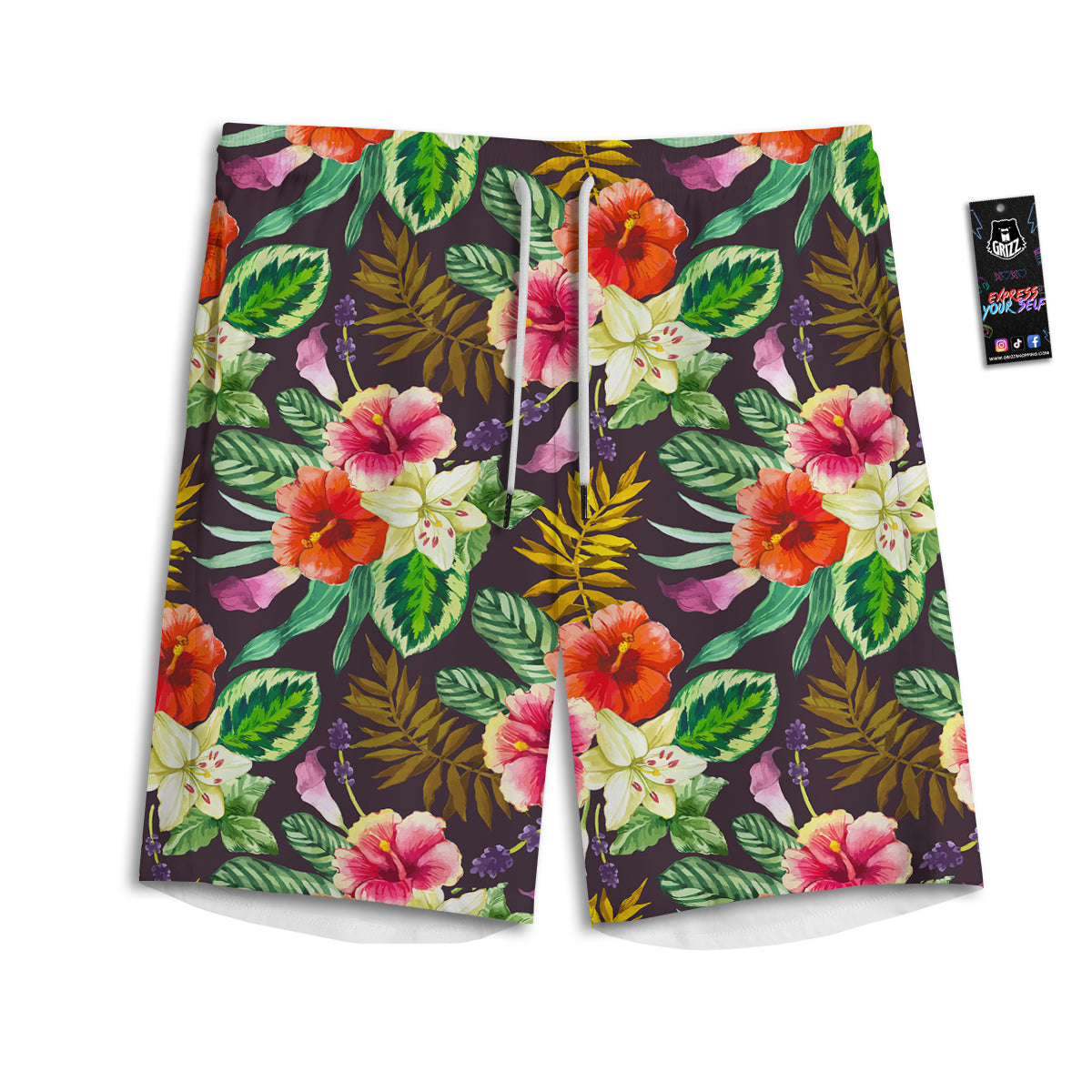 Tropical Hawaii Colorful Print Pattern Men's Athletic Shorts