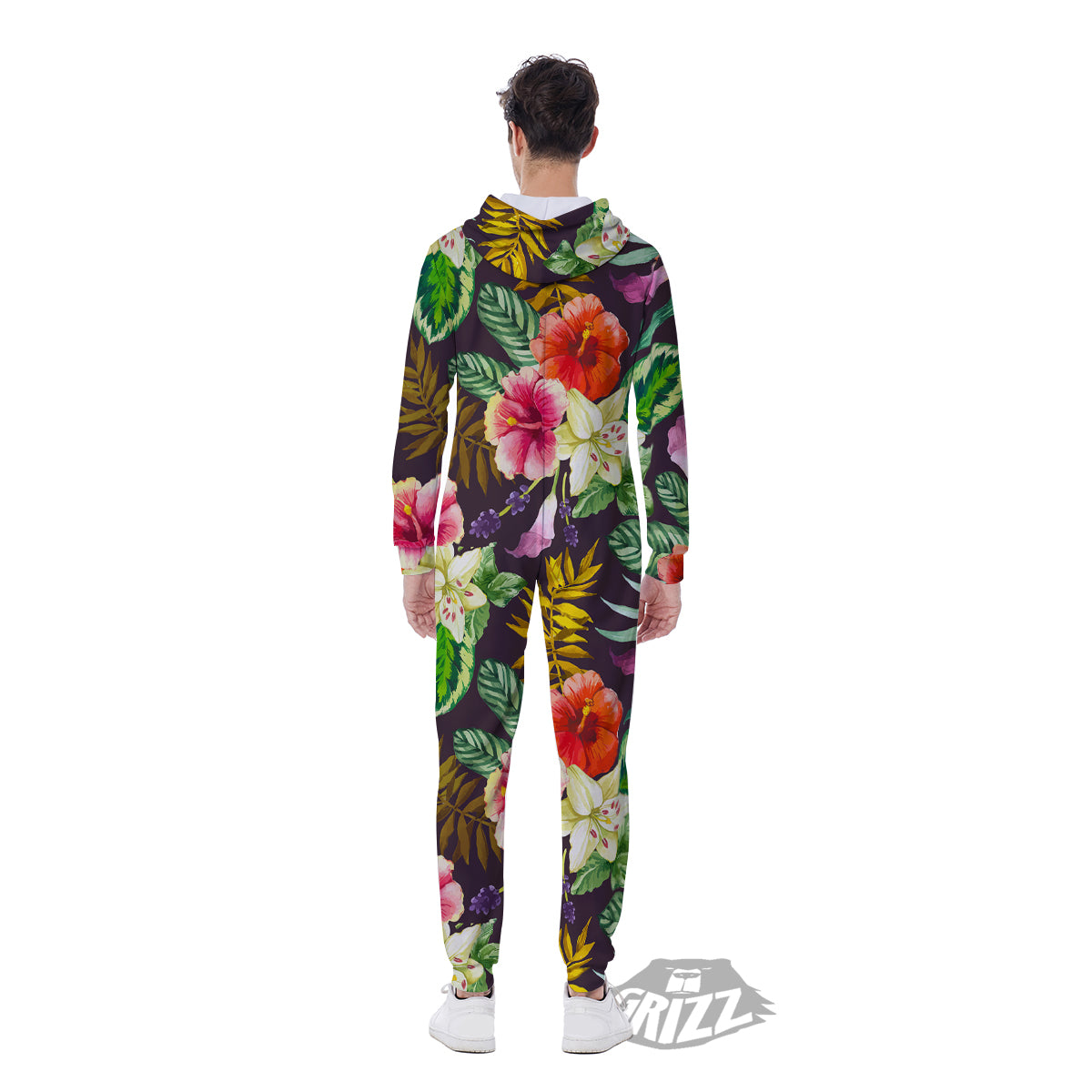 Tropical Hawaii Colorful Print Pattern Men's Jumpsuit-grizzshop