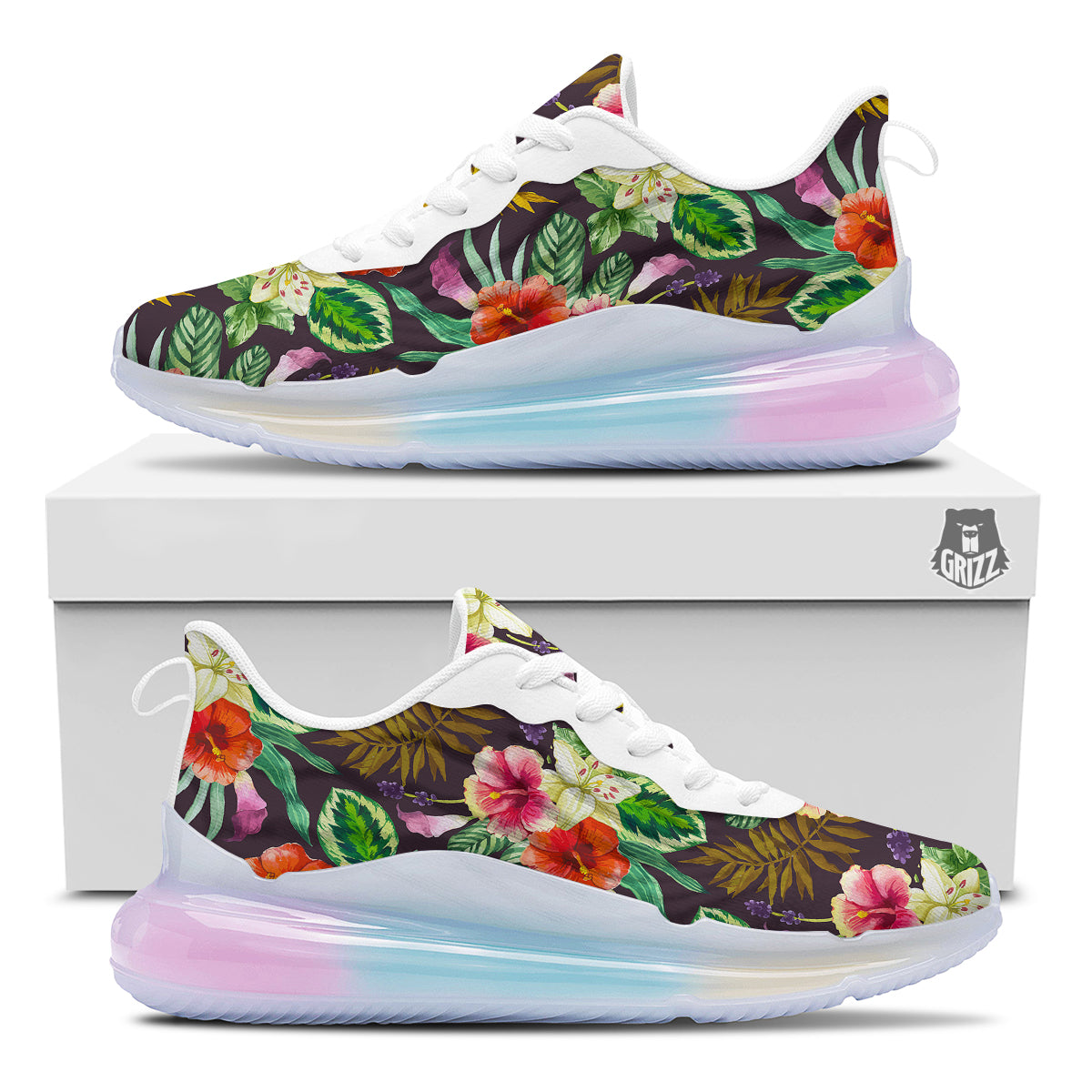 Tropical Hawaii Colorful Print Pattern Running Sneakers-grizzshop