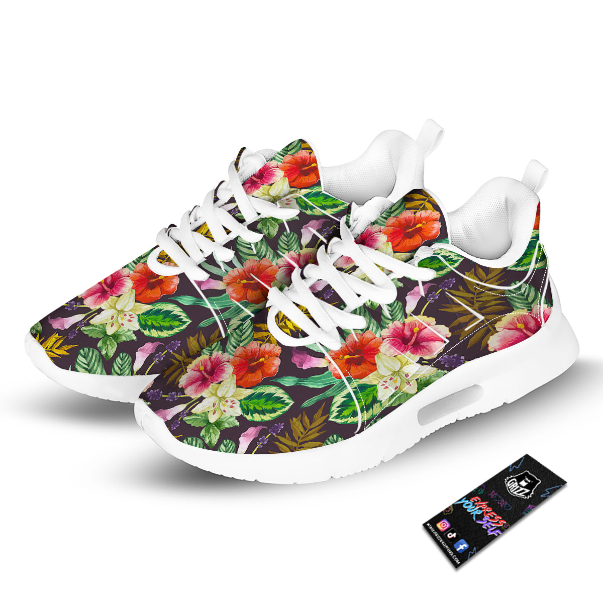 Tropical Hawaii Colorful Print Pattern Tennis Shoes-grizzshop