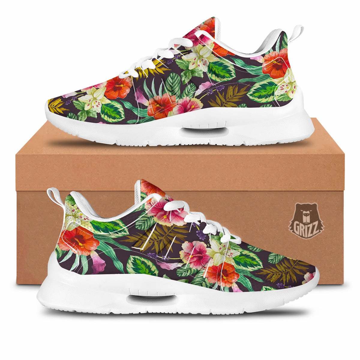Tropical Hawaii Colorful Print Pattern Tennis Shoes-grizzshop