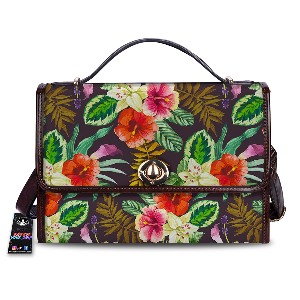 Tropical Hawaii Colorful Print Pattern Women's Satchel Bag-grizzshop