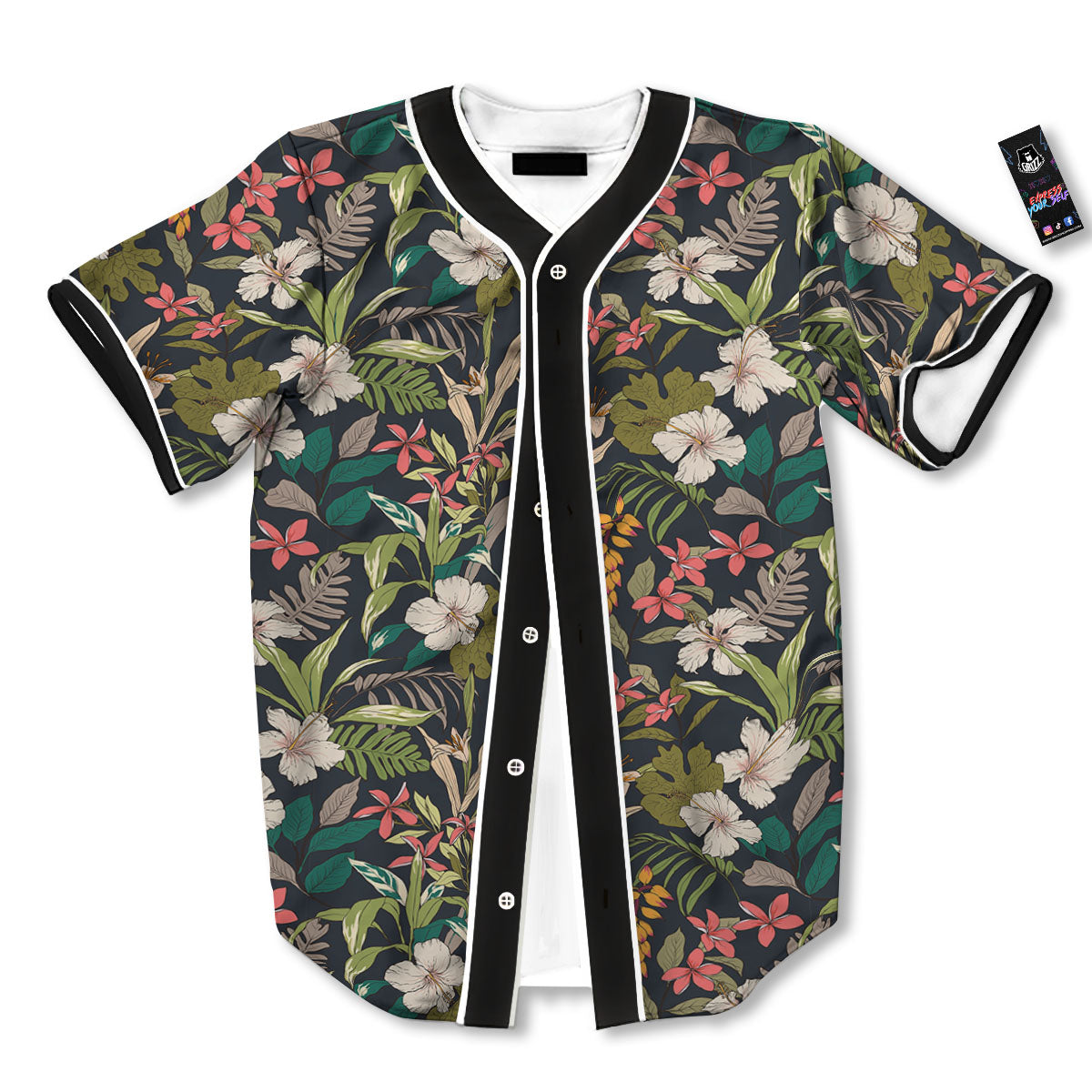 Tropical Hawaiian Aloha Print Pattern Baseball Jersey-grizzshop