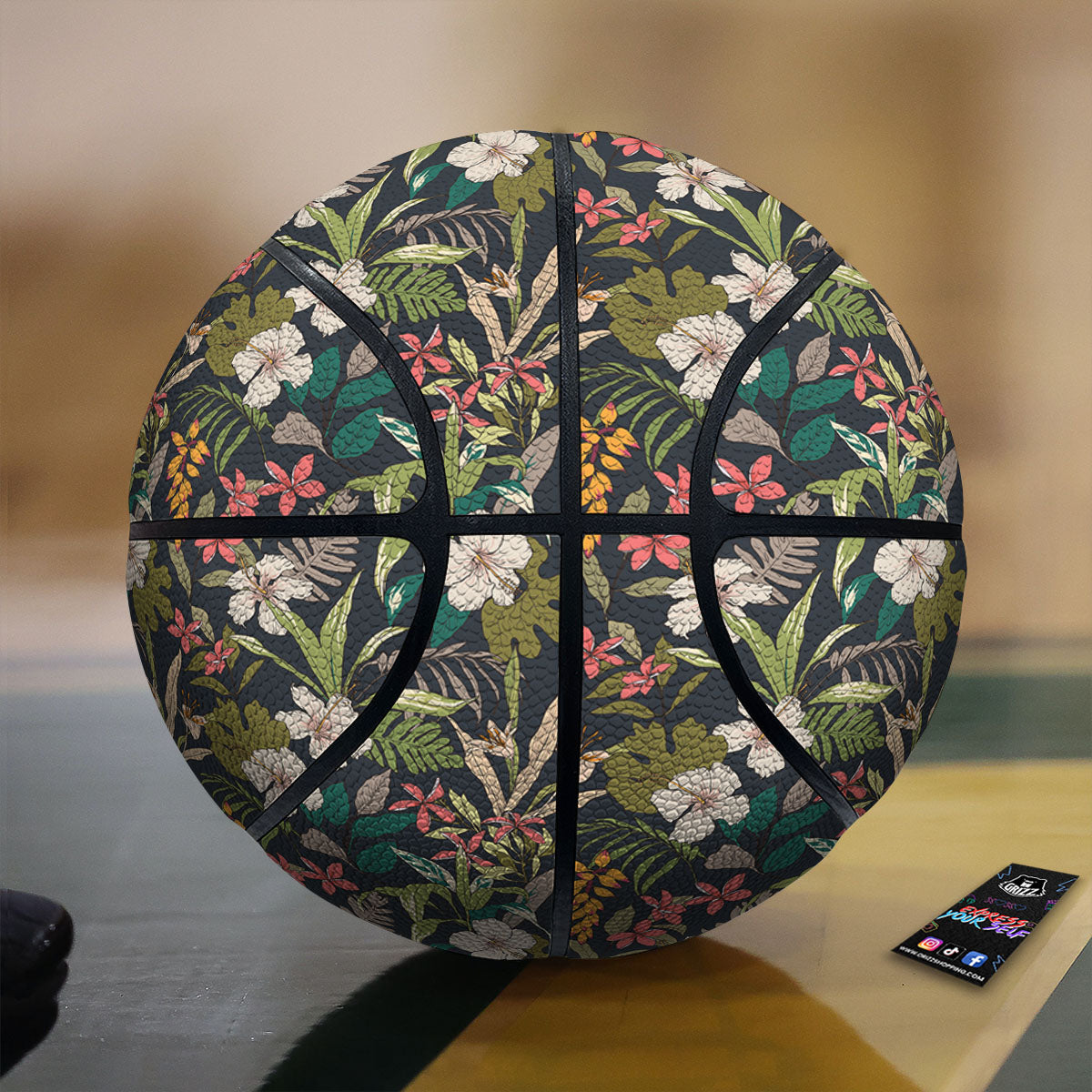 Tropical Hawaiian Aloha Print Pattern Basketball-grizzshop