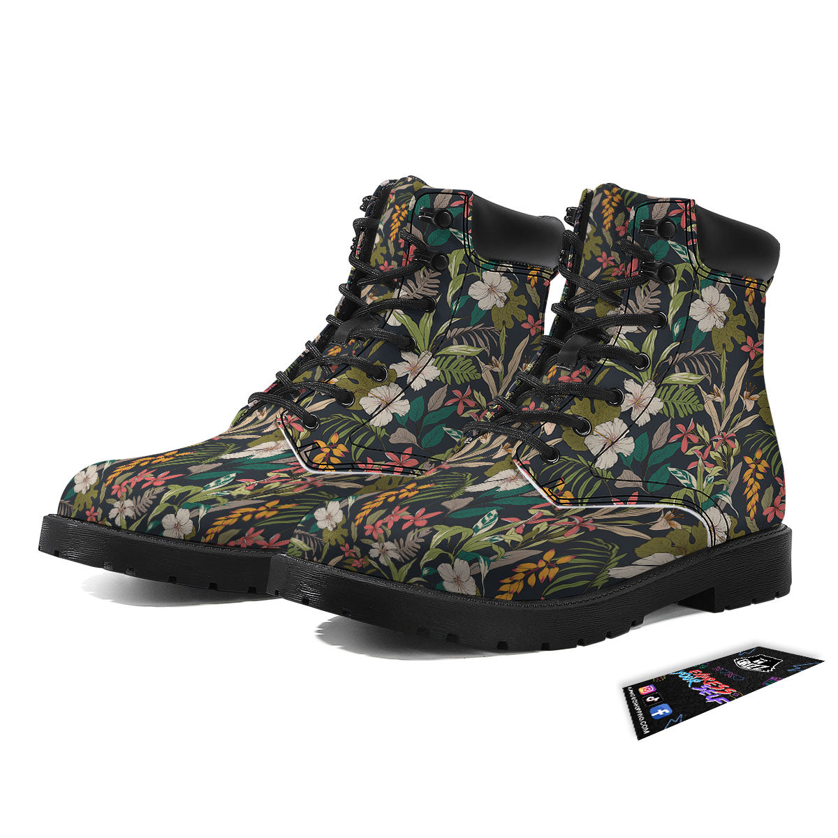 Tropical Hawaiian Aloha Print Pattern Boots-grizzshop
