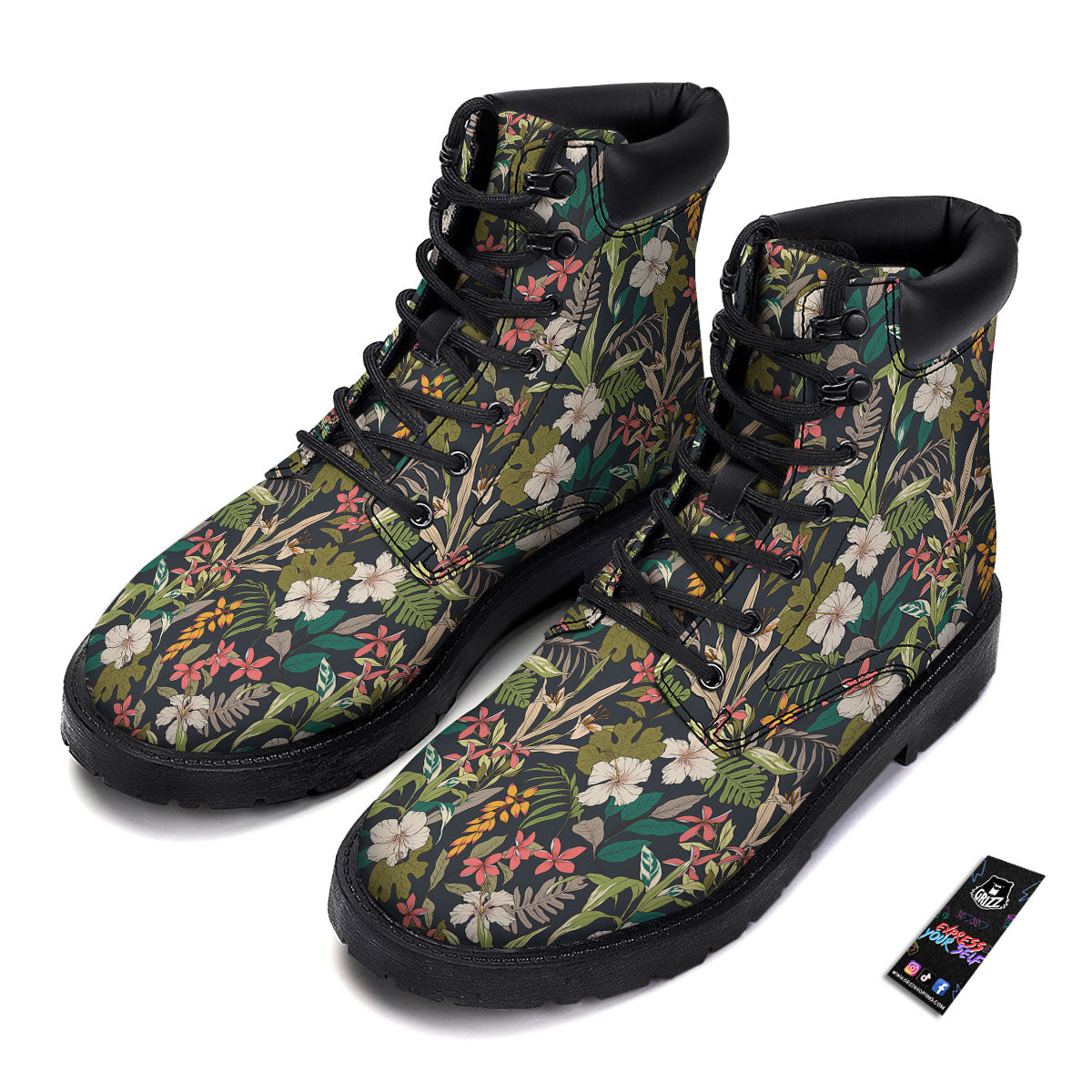 Tropical Hawaiian Aloha Print Pattern Boots-grizzshop