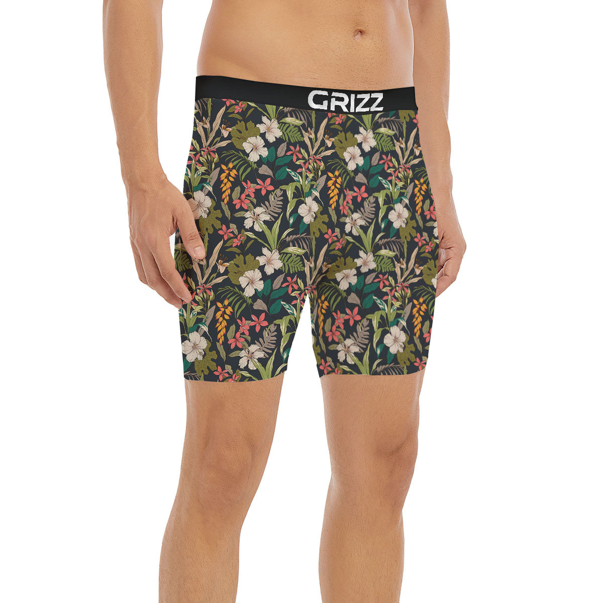 Tropical Hawaiian Aloha Print Pattern Boxer Briefs-grizzshop