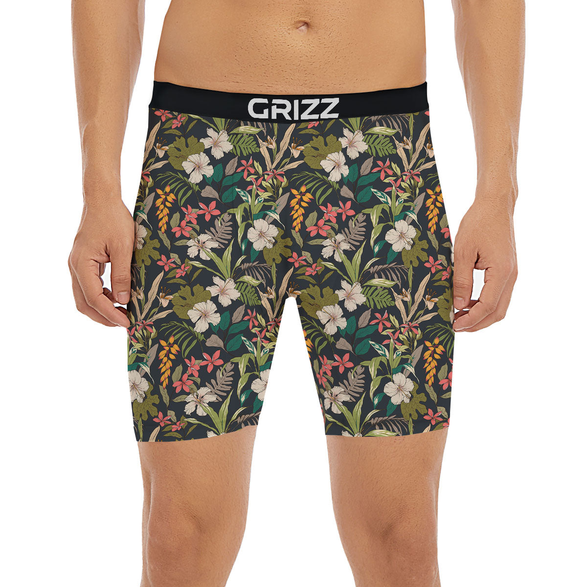 Tropical Hawaiian Aloha Print Pattern Boxer Briefs-grizzshop