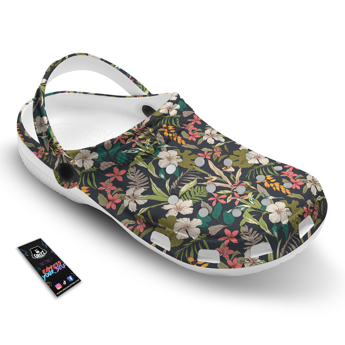 Tropical Hawaiian Aloha Print Pattern Clog-grizzshop