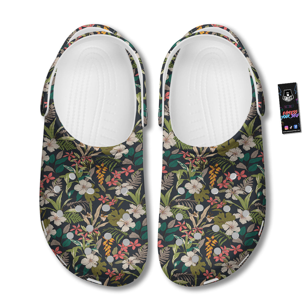 Tropical Hawaiian Aloha Print Pattern Clog-grizzshop