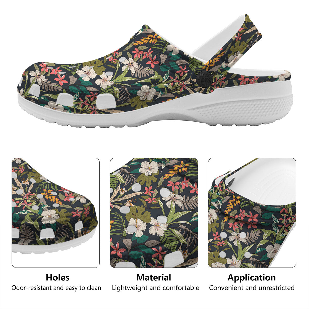 Tropical Hawaiian Aloha Print Pattern Clog-grizzshop