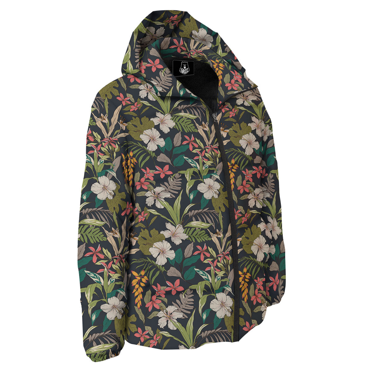 Tropical Hawaiian Aloha Print Pattern Down Jacket-grizzshop