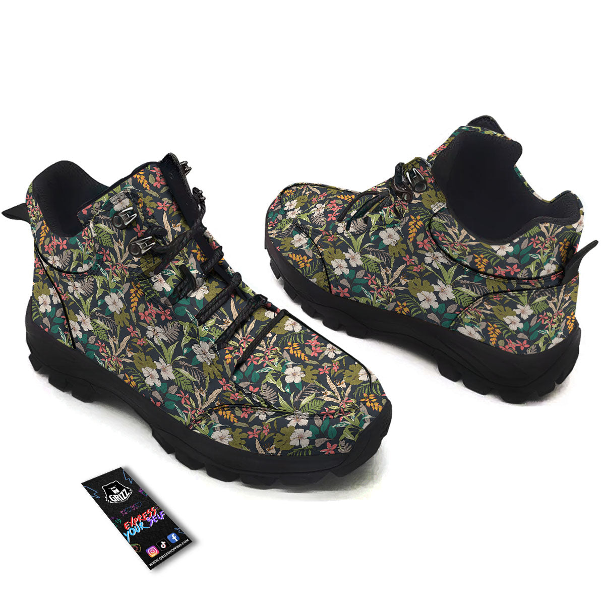 Tropical Hawaiian Aloha Print Pattern Hiking Shoes-grizzshop