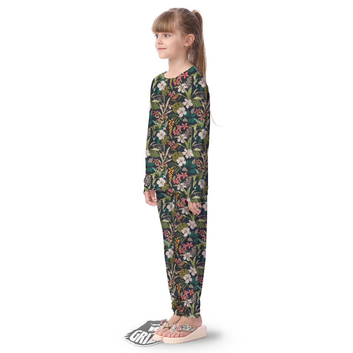 Tropical Hawaiian Aloha Print Pattern Kid's Pajamas-grizzshop
