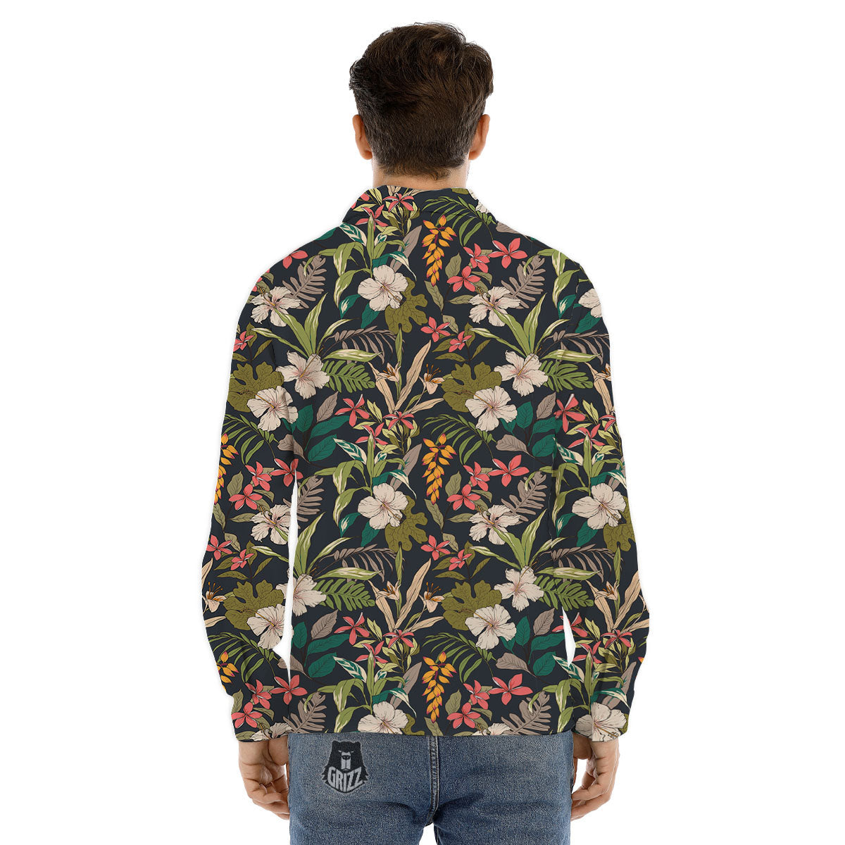 Tropical Hawaiian Aloha Print Pattern Men's Dress Shirts-grizzshop
