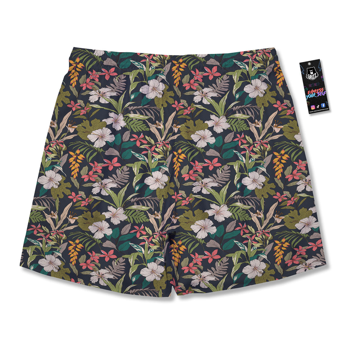 Tropical Hawaiian Aloha Print Pattern Men's Running Shorts-grizzshop