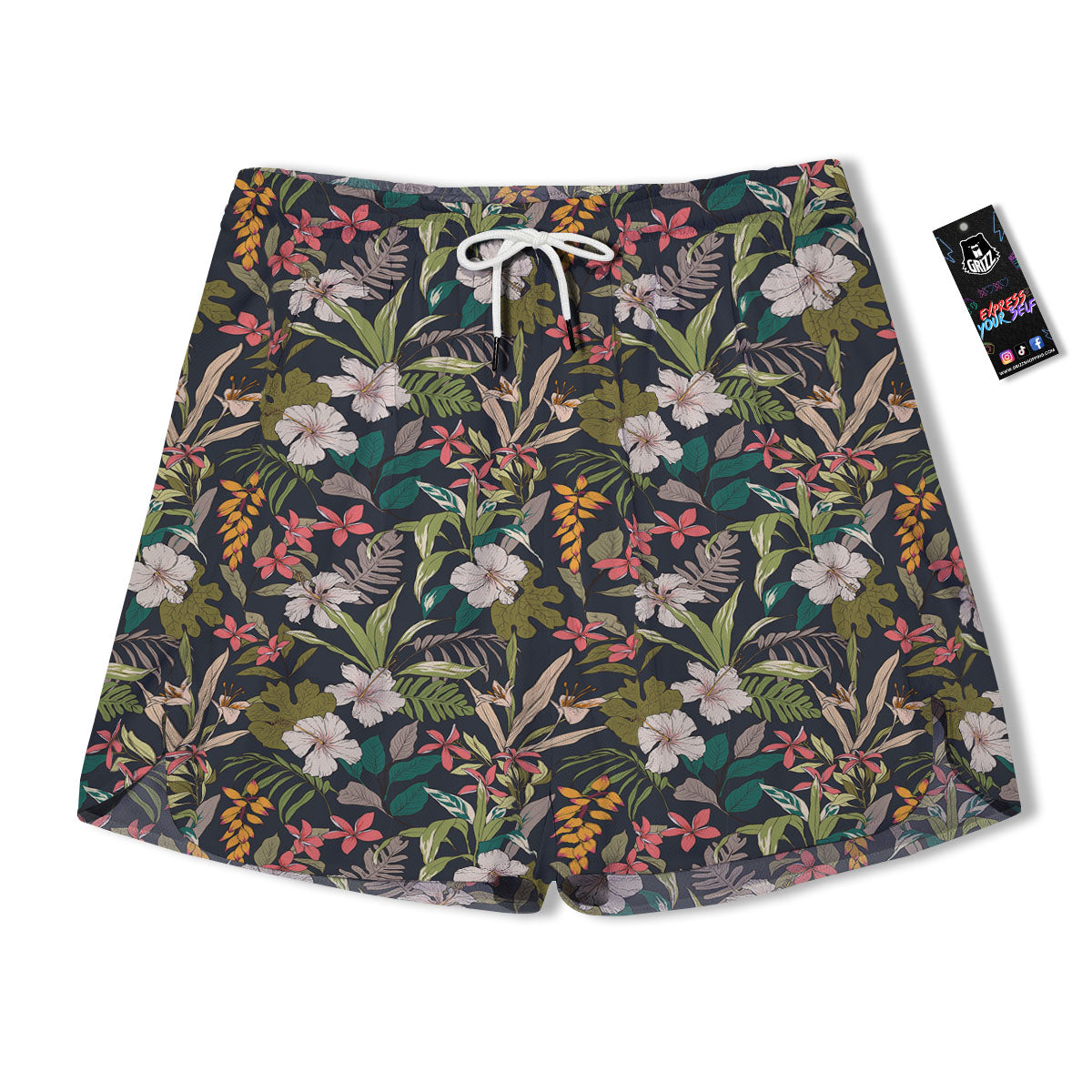 Tropical Hawaiian Aloha Print Pattern Men's Running Shorts-grizzshop
