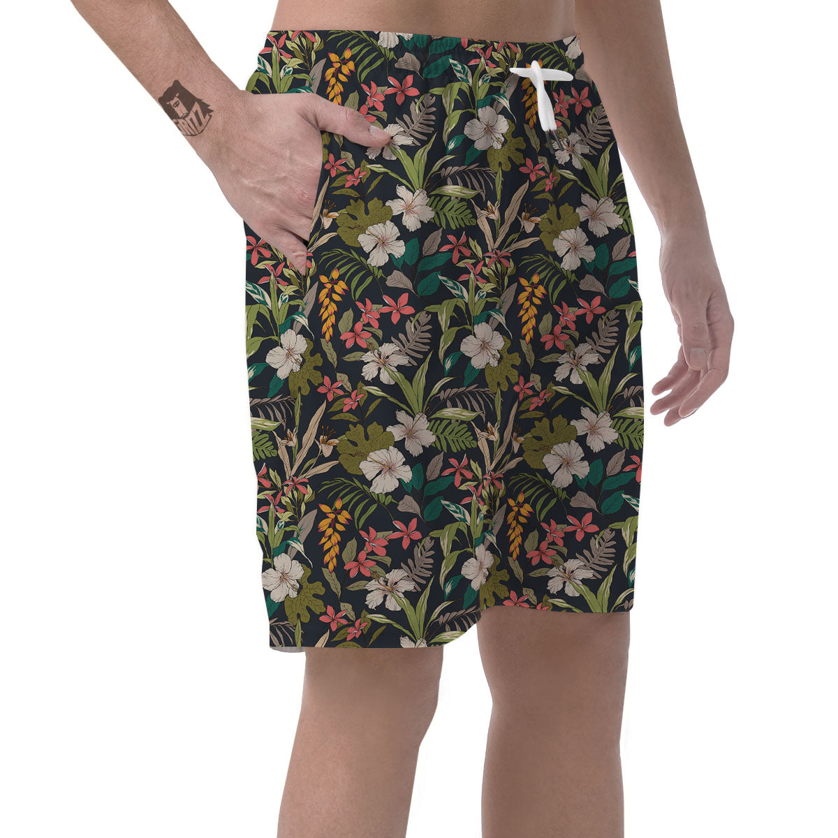 Tropical Hawaiian Aloha Print Pattern Men's Shorts-grizzshop