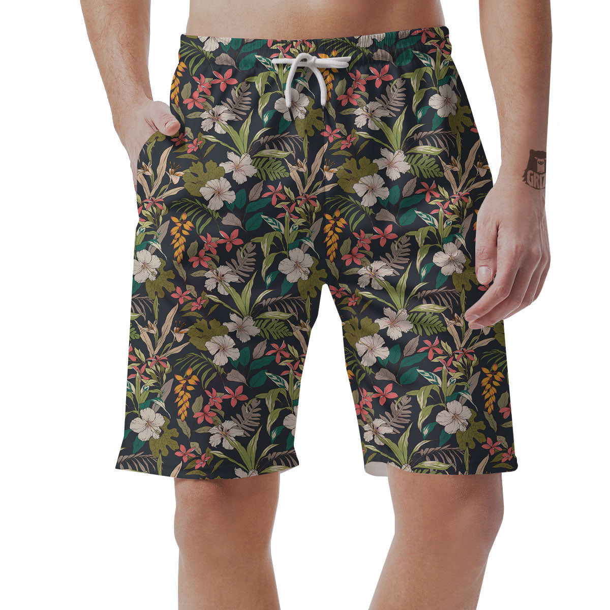 Tropical Hawaiian Aloha Print Pattern Men's Shorts-grizzshop