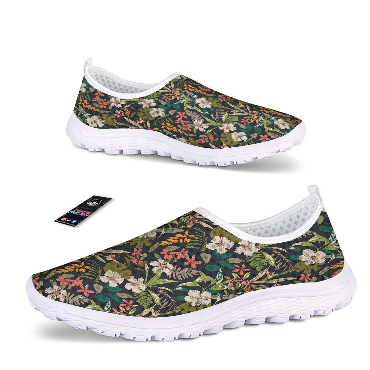 Tropical Hawaiian Aloha Print Pattern Nurse Shoes-grizzshop