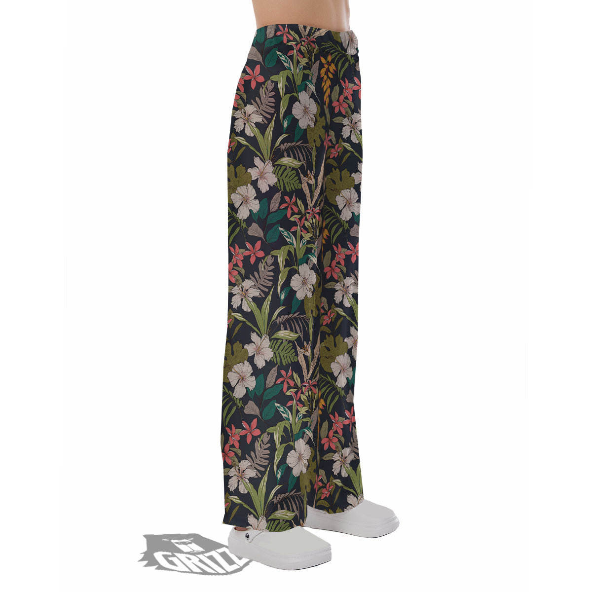 Tropical Hawaiian Aloha Print Pattern Pajama Pants-grizzshop