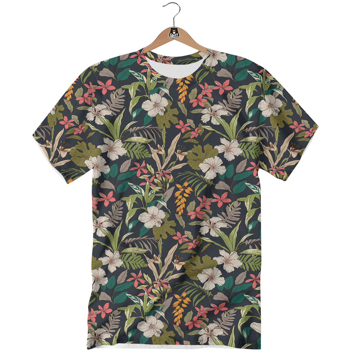 Tropical Hawaiian Aloha Print Pattern T-Shirt-grizzshop