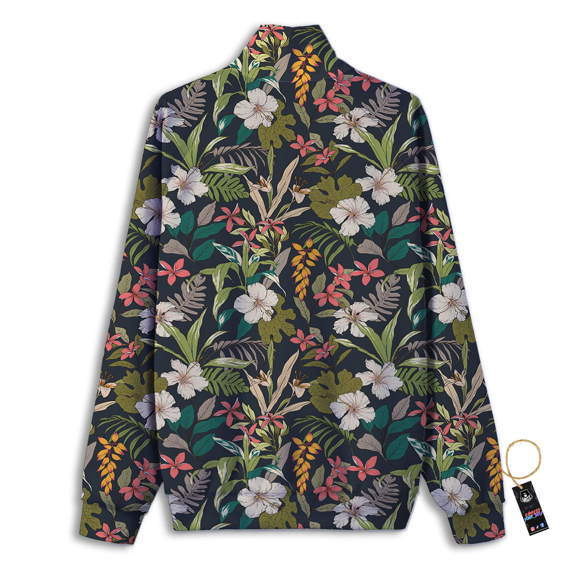 Tropical Hawaiian Aloha Print Pattern Track Jacket-grizzshop