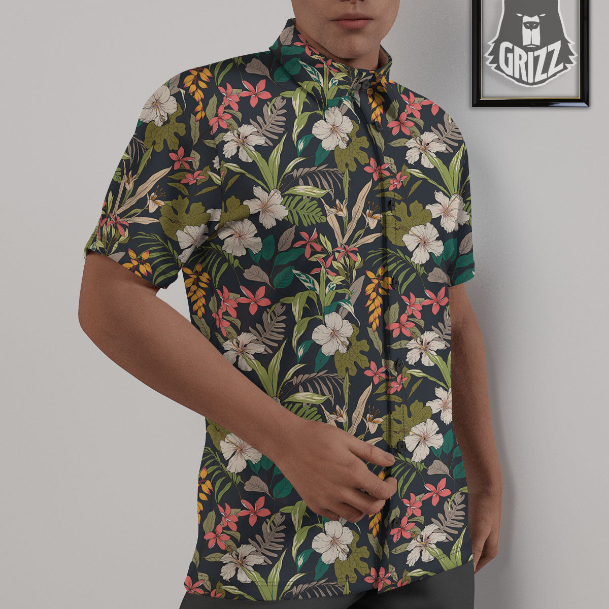 Tropical Hawaiian Aloha Print Pattern Untucked Shirts-grizzshop