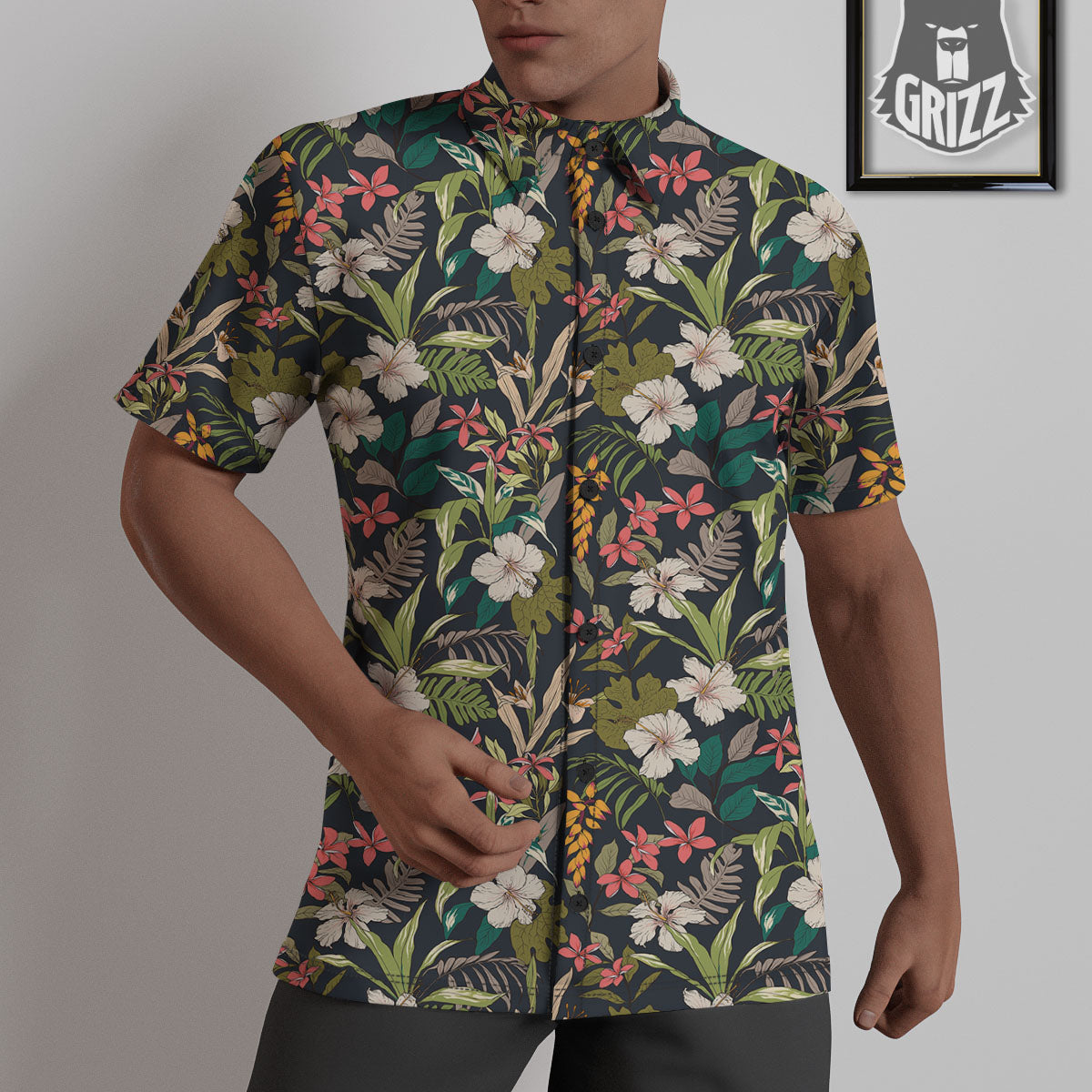 Tropical Hawaiian Aloha Print Pattern Untucked Shirts-grizzshop